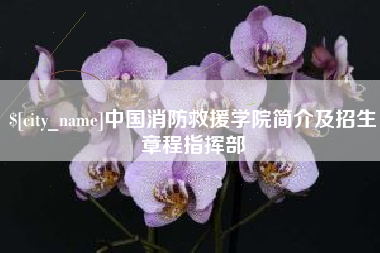 灌云中国消防救援学院简介及招生章程指挥部
