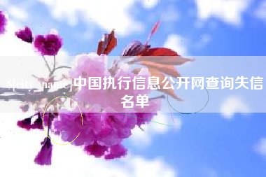 灌云中国执行信息公开网查询失信名单