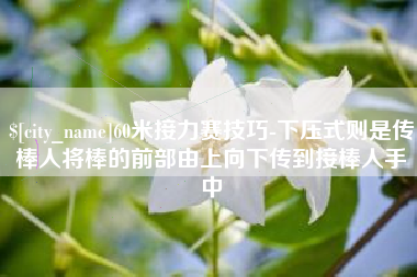 灌云60米接力赛技巧-下压式则是传棒人将棒的前部由上向下传到接棒人手中