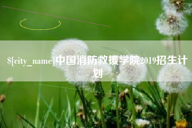 灌云中国消防救援学院2019招生计划